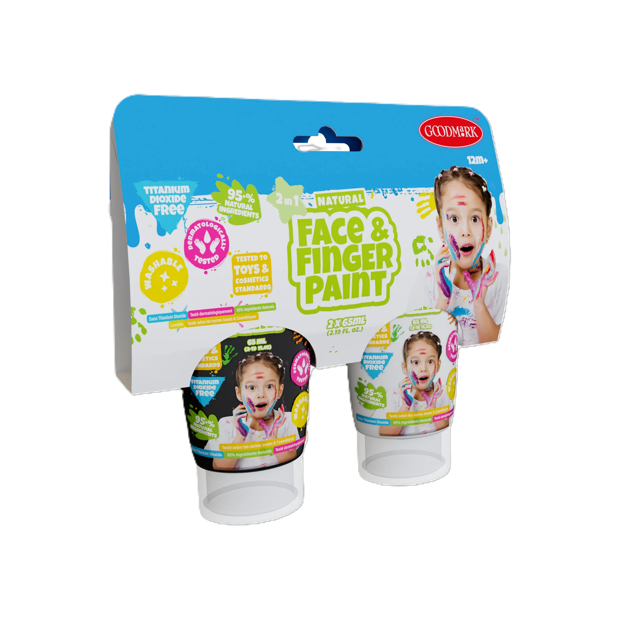 2.3oz Natural Face & Finger Paint 2-Pack Asst.