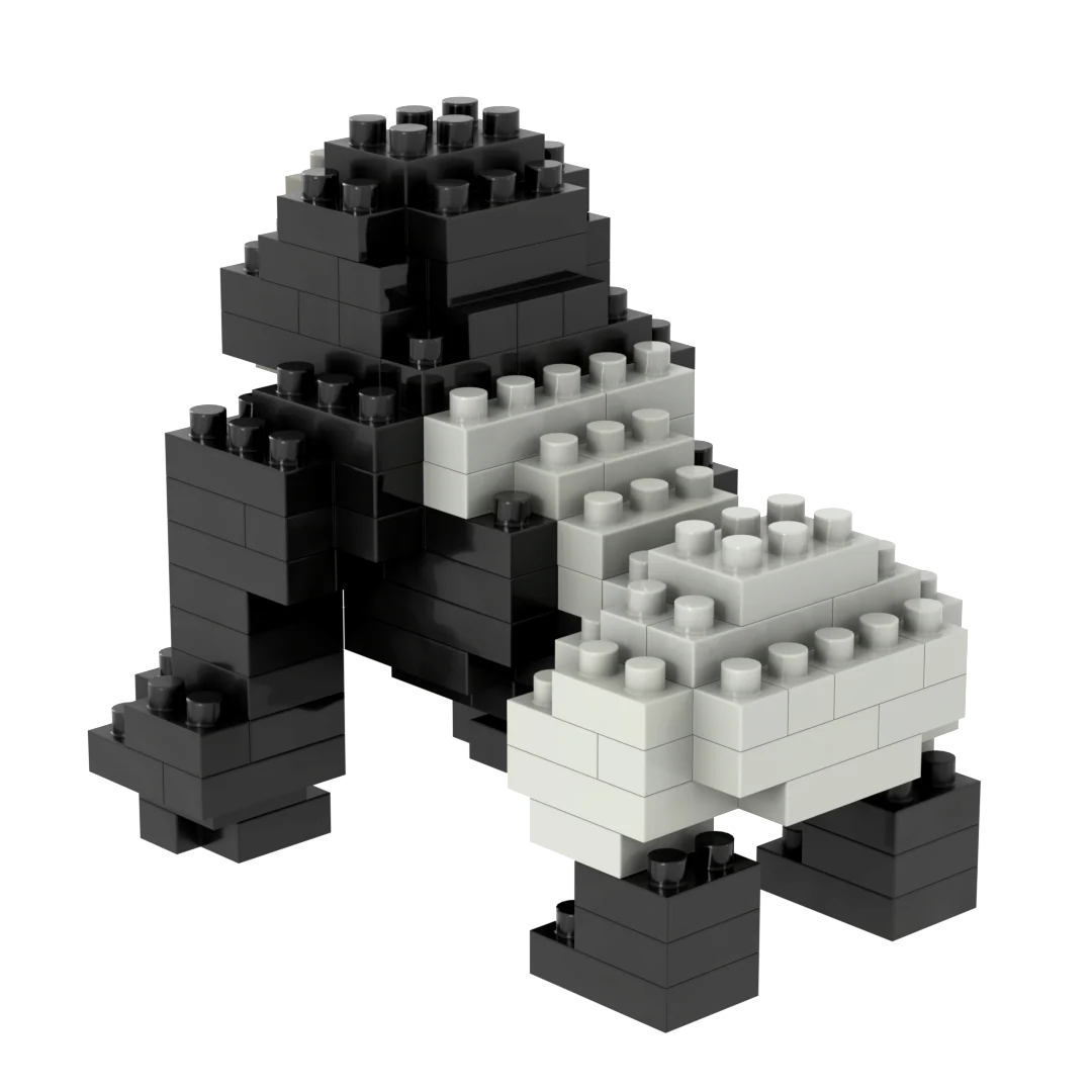 Brixies Small Zip Bag Silverback Gorilla - Image 3