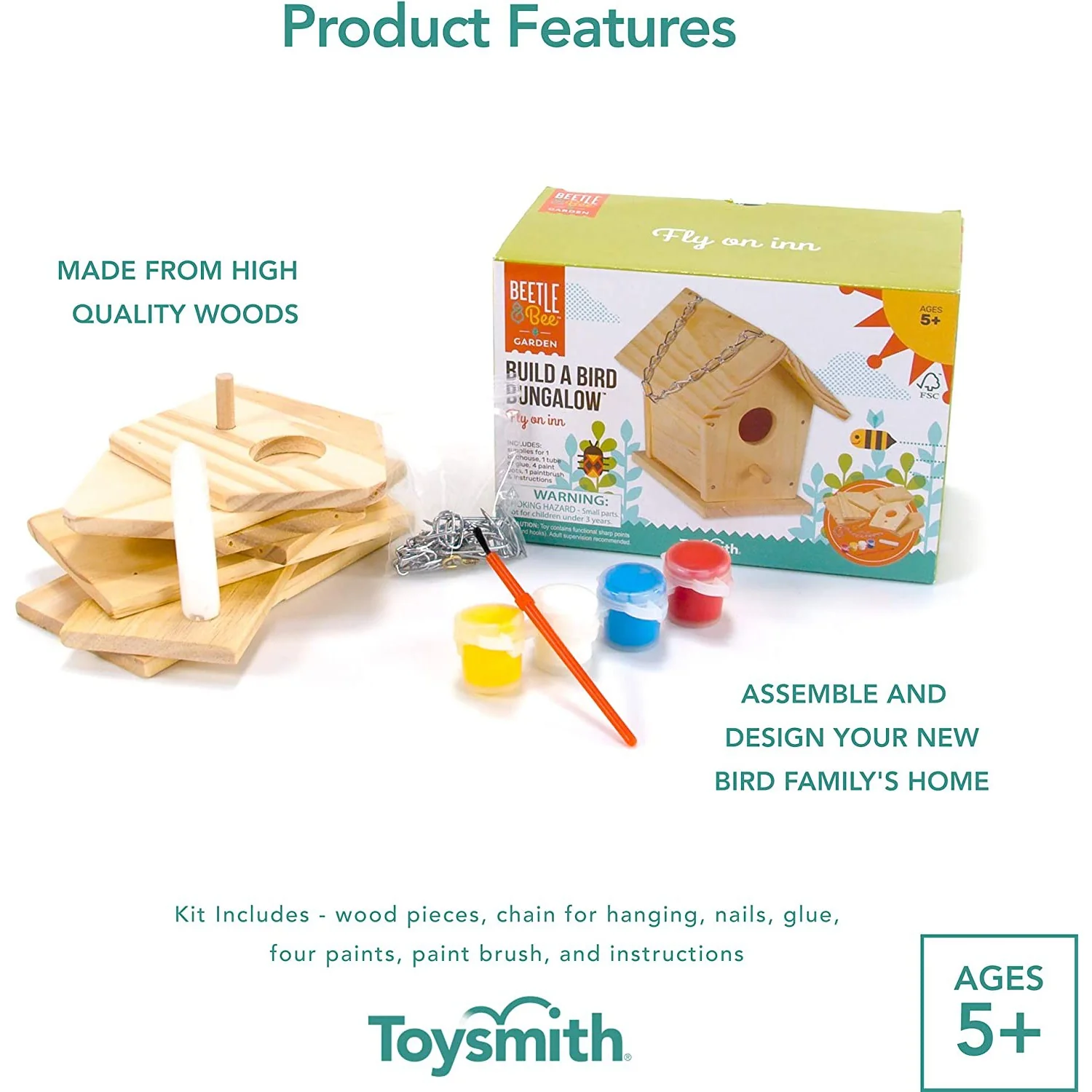 Beetle & Bee Garden Build A Bird Bungalow - Image 3