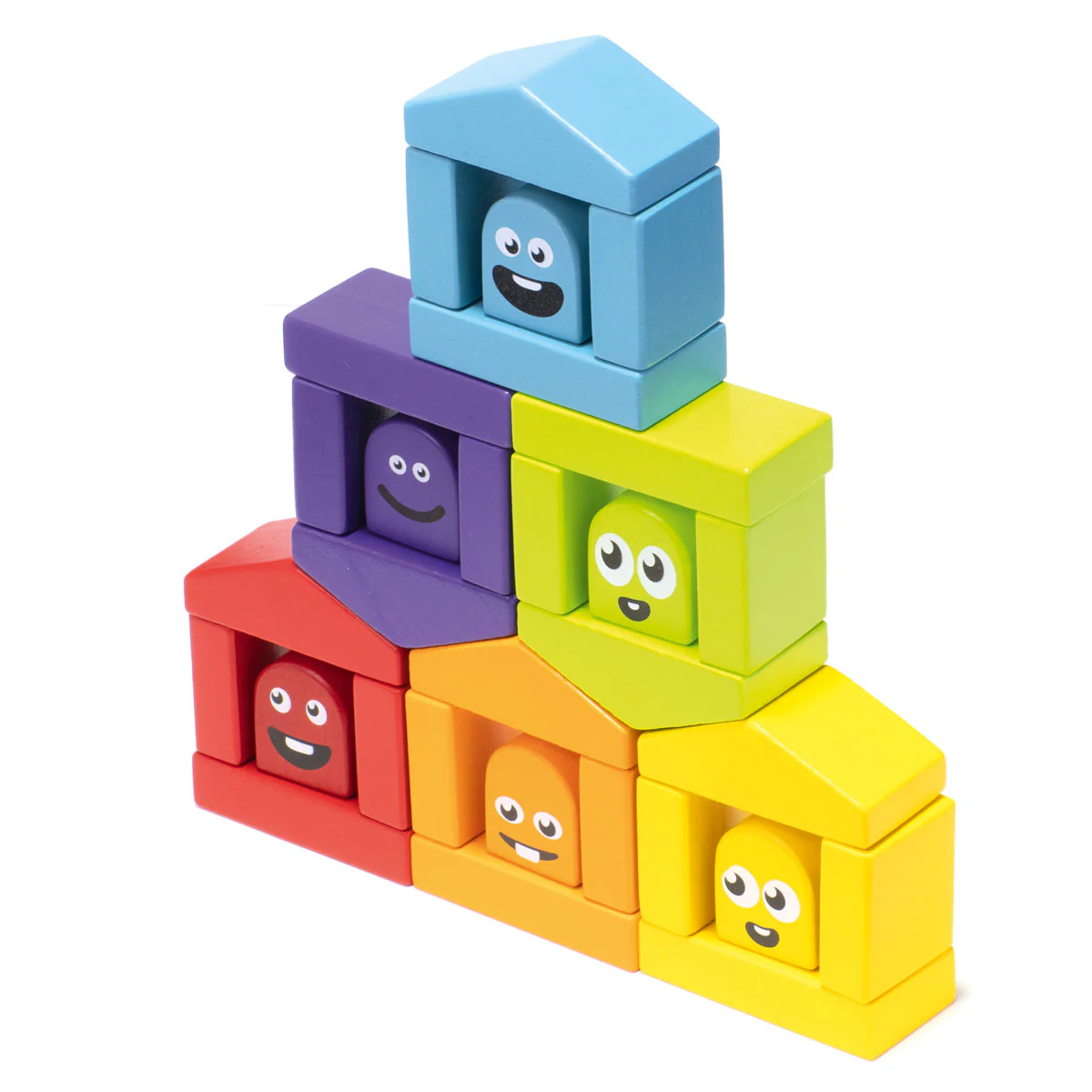 Cubika Wooden Construction Set Colorful Houses - Image 3