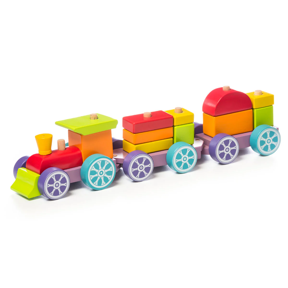 Cubika Wooden Rainbow Express Train - Image 3