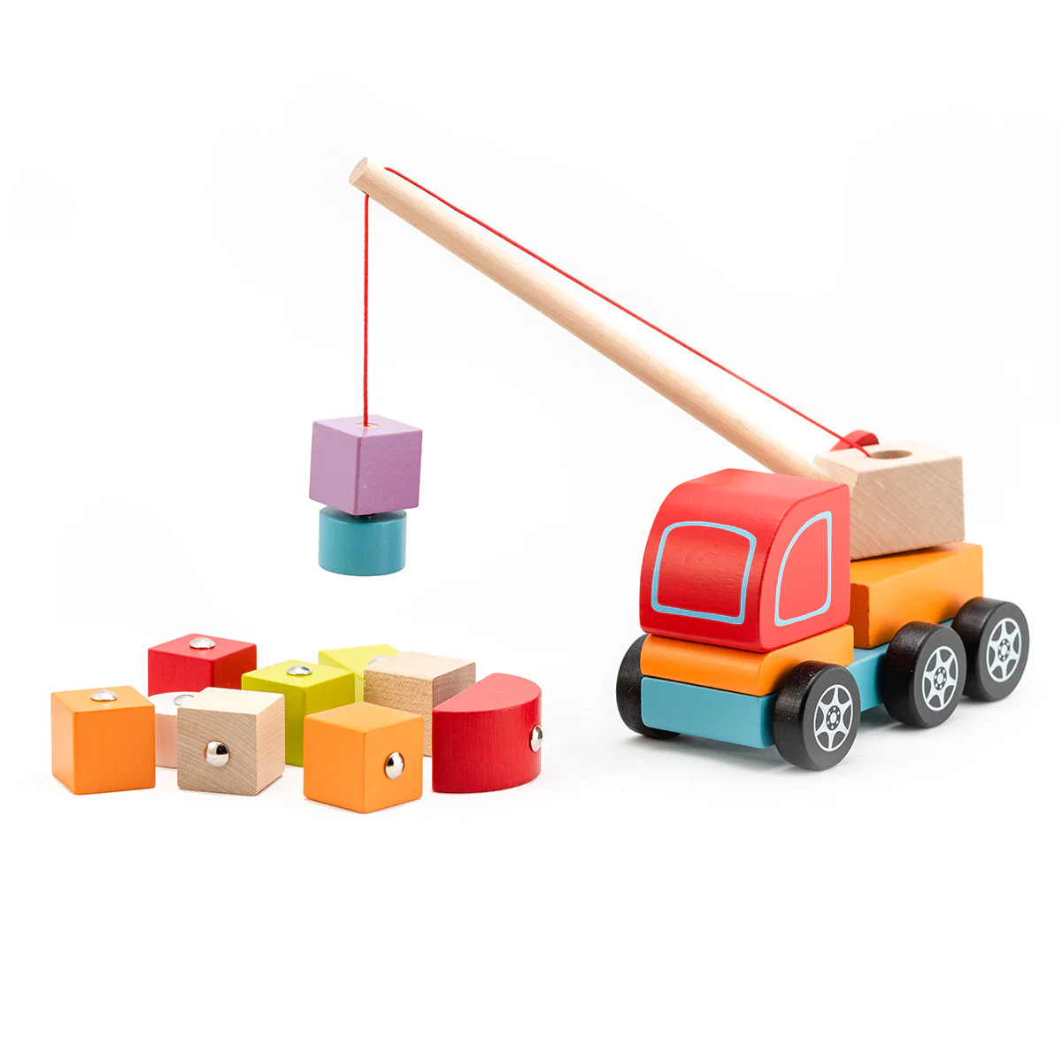 Cubika Wooden Toy Crane Truck - Image 2