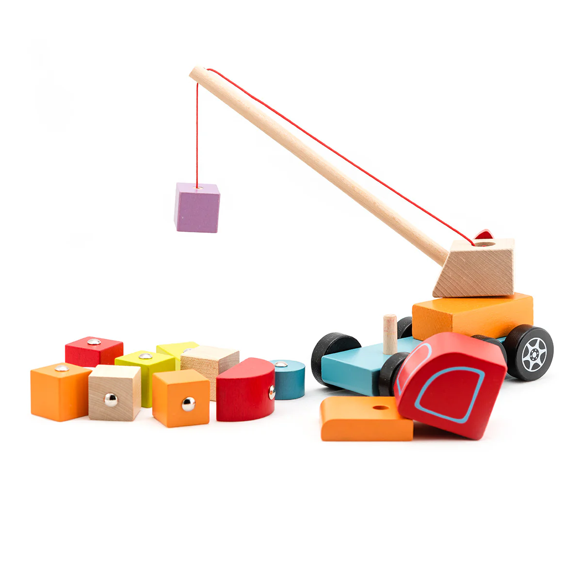 Cubika Wooden Toy Crane Truck - Image 4