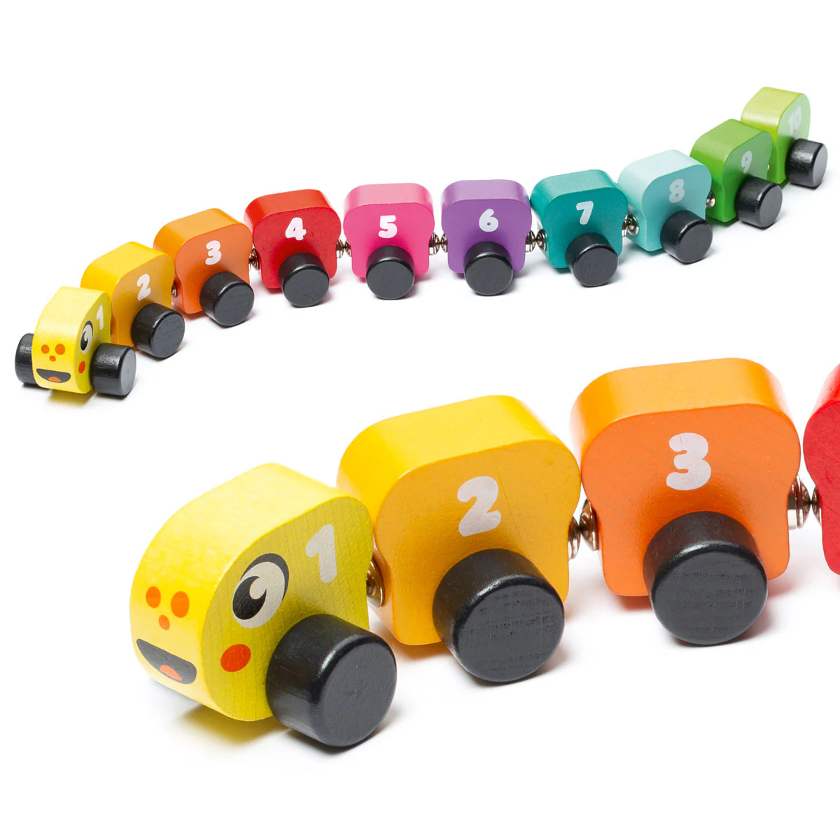 Cubika Wooden Toy Rainbow Caterpillar - Image 3