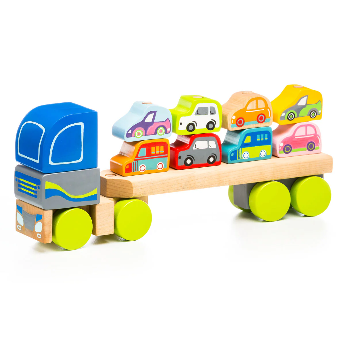Cubika Wooden Truck with Cars - Image 2