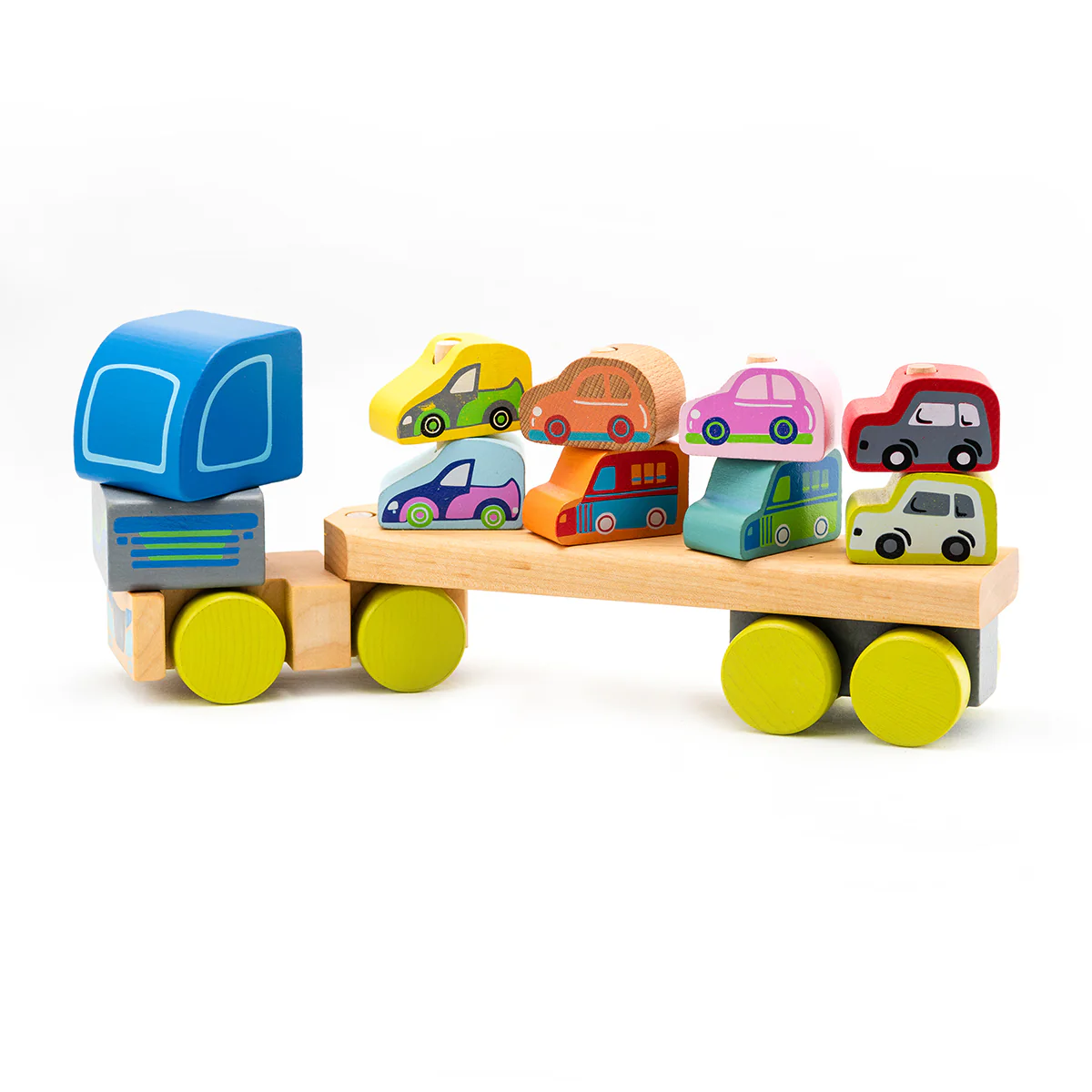 Cubika Wooden Truck with Cars - Image 4