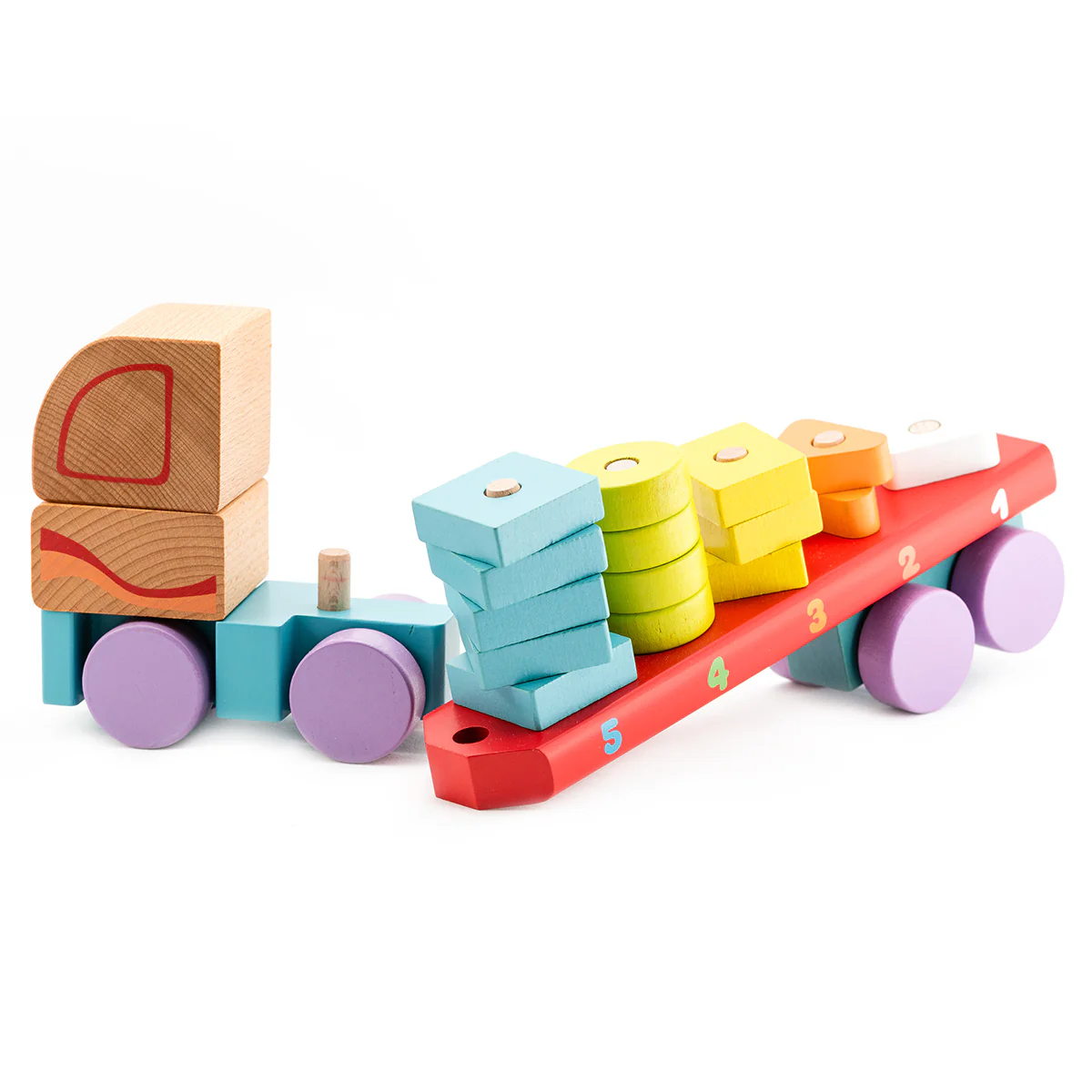 Cubika Wooden Truck with Geometric Figures - Image 4