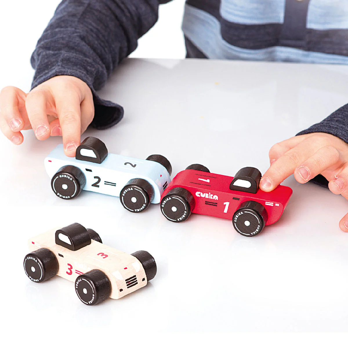 Cubika Wooden Vehicle Set Racing Cars - Image 2