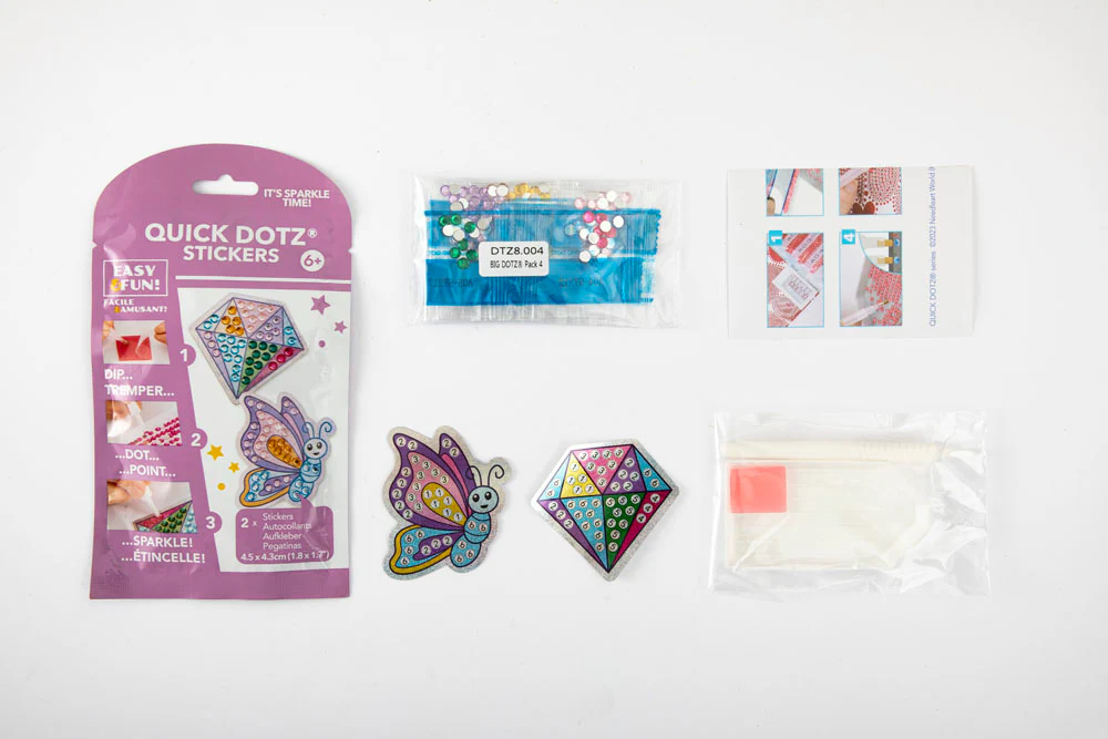 Diamond Dotz BIG DOTZ Sticker Pack 4 - Butterfly Sparkle - Image 2