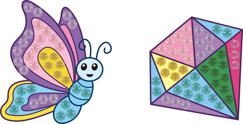 Diamond Dotz BIG DOTZ Sticker Pack 4 - Butterfly Sparkle - Image 3