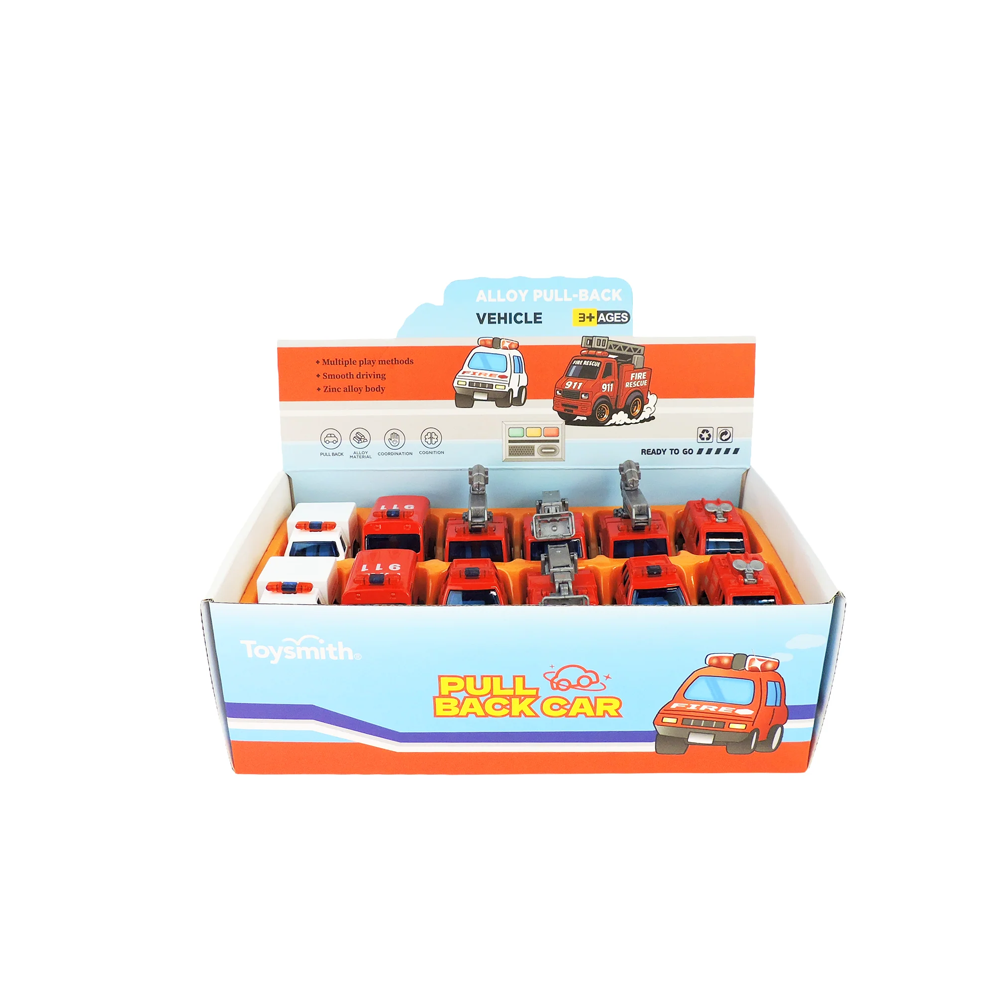 Alloy Alley Med. Diecast P/B Rescue Vehicle Asst. 24ct