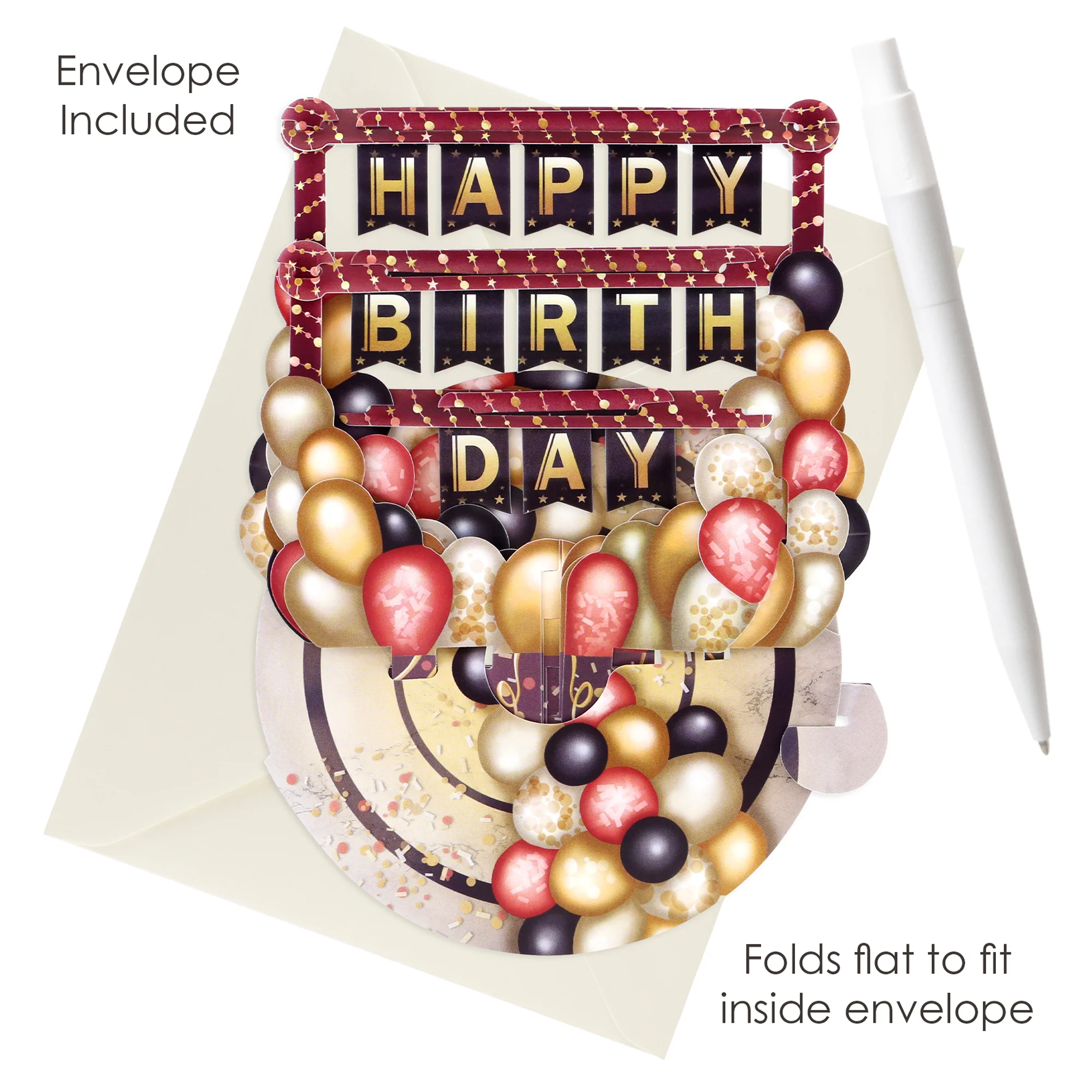 Santoro Pirouette Card: Birthday Balloons - Image 4