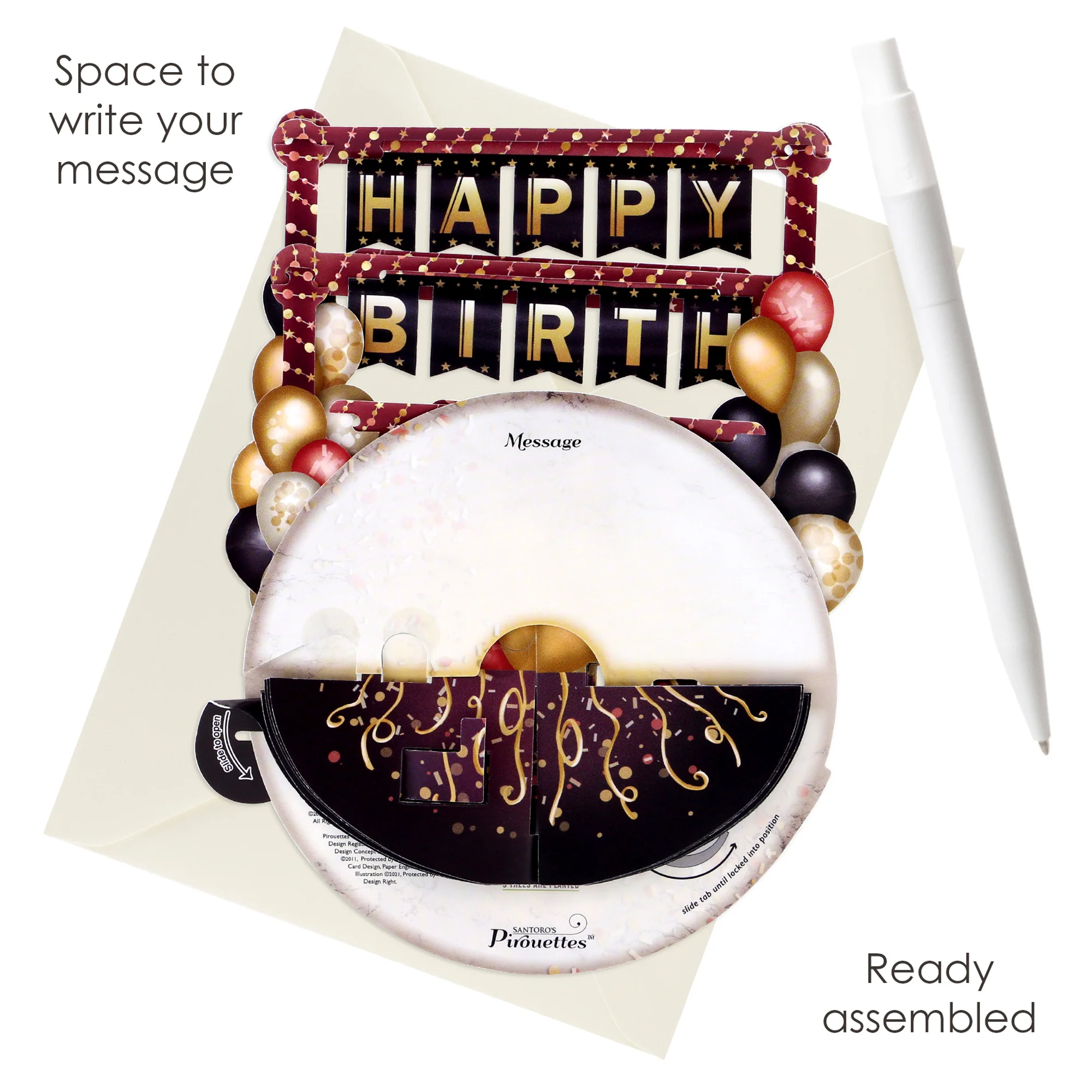 Santoro Pirouette Card: Birthday Balloons - Image 5
