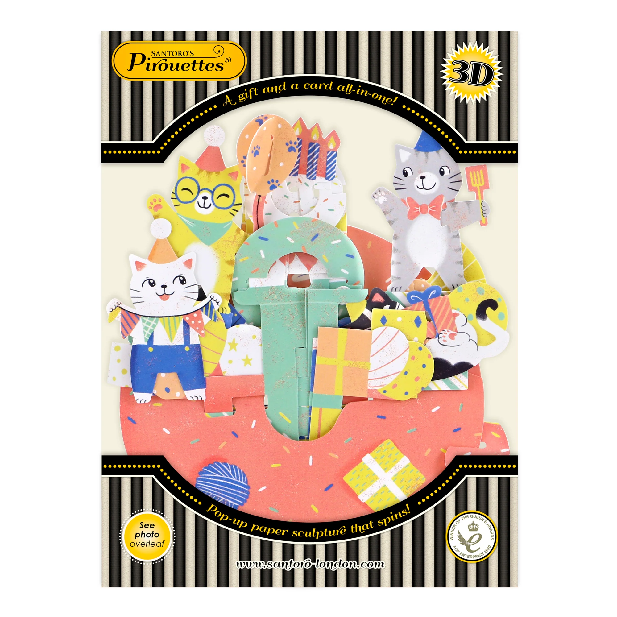 Santoro Pirouette Card: Birthday Cats
