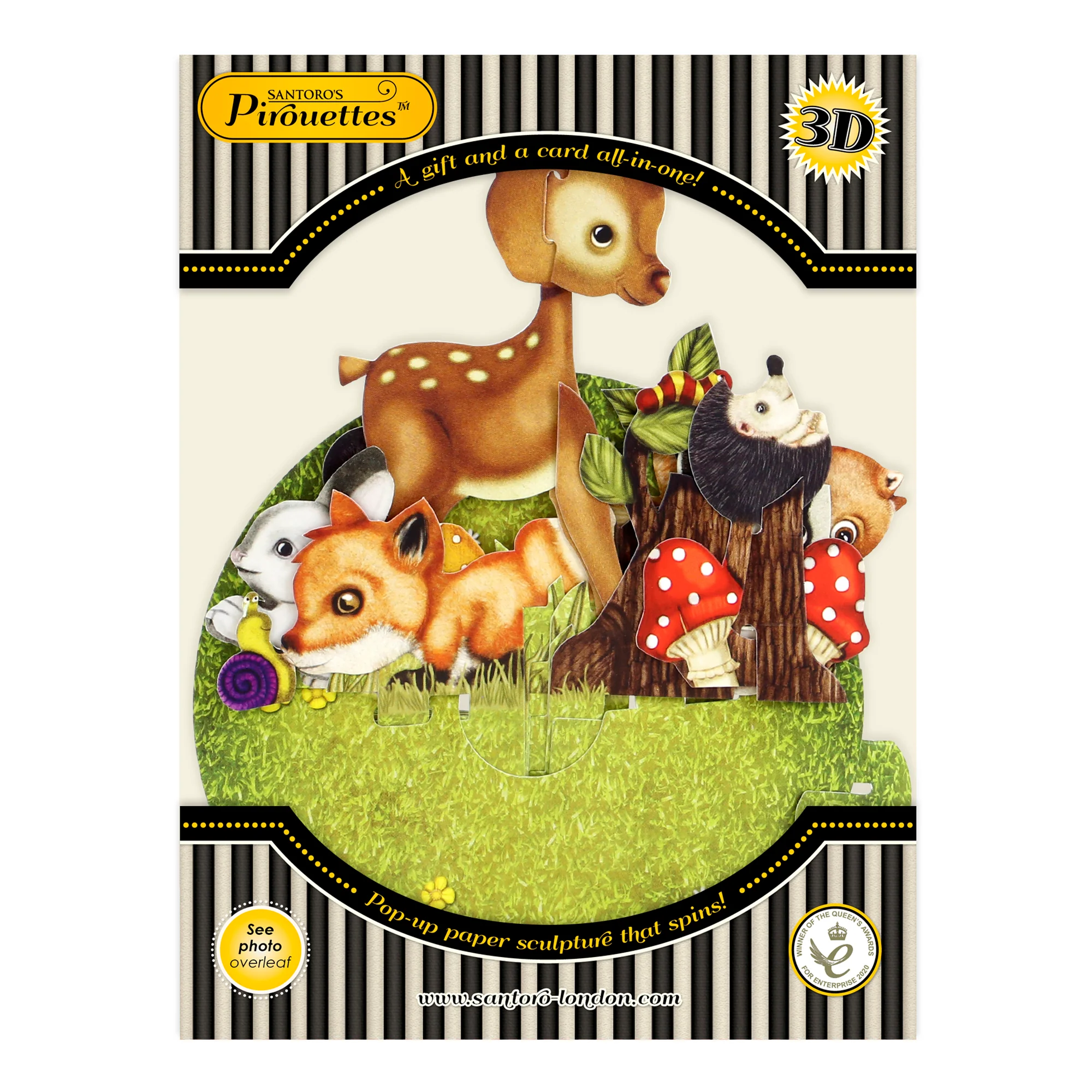 Santoro Pirouette Card: Cute Baby Animals