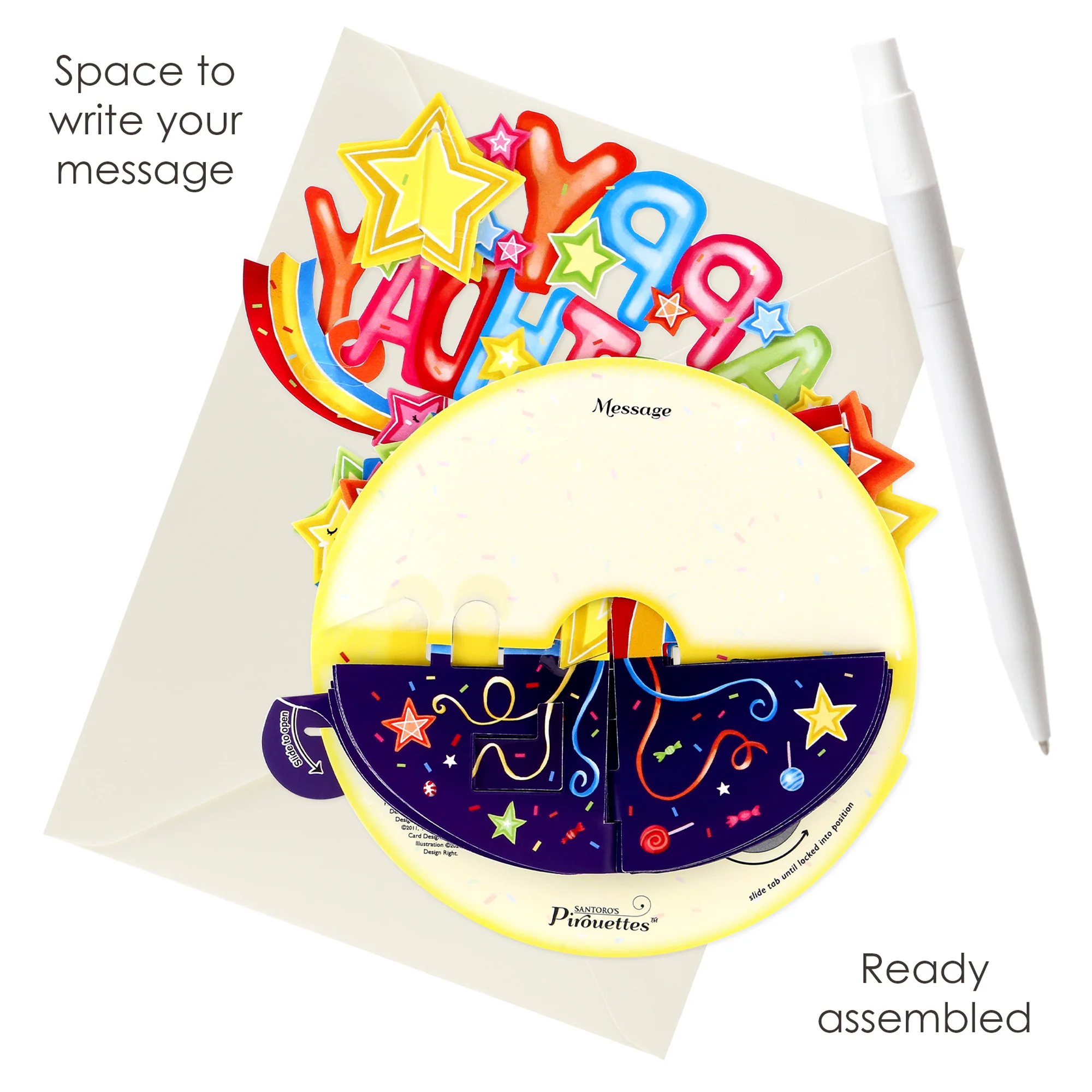 Santoro Pirouette Card: Happy Birthday Shooting Stars - Image 5