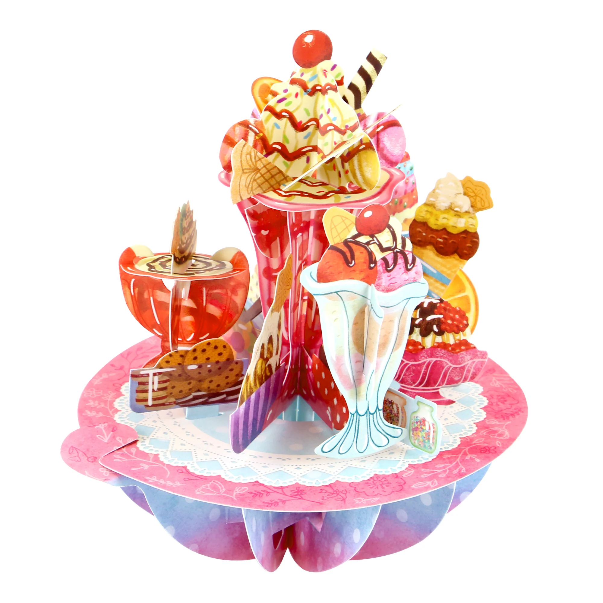 Santoro Pirouette Card: Ice Cream Sundaes - Image 3
