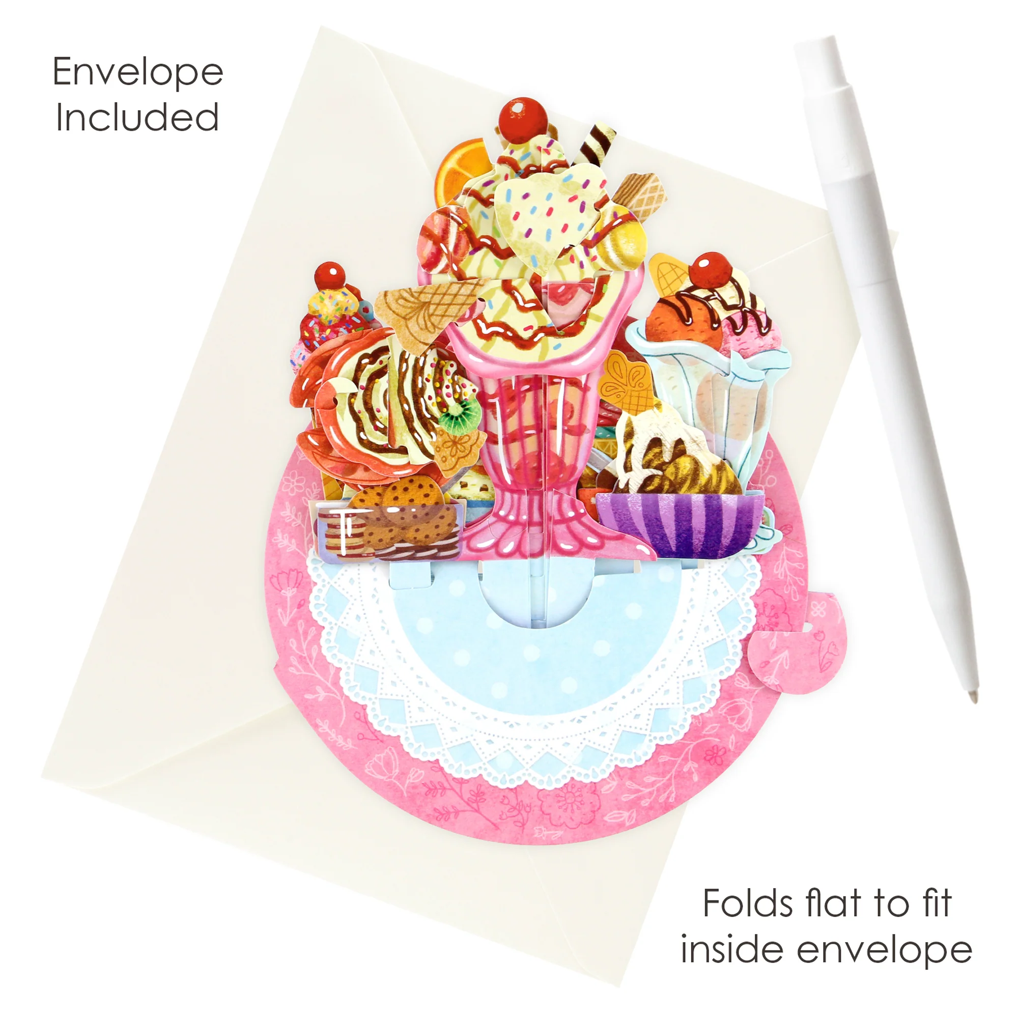 Santoro Pirouette Card: Ice Cream Sundaes - Image 4