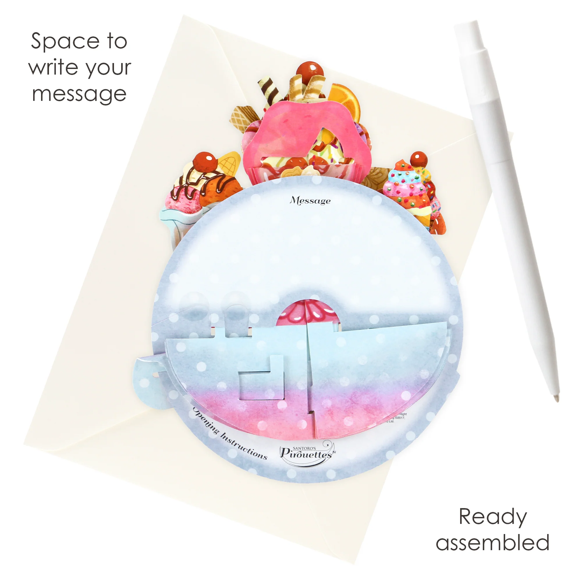 Santoro Pirouette Card: Ice Cream Sundaes - Image 5