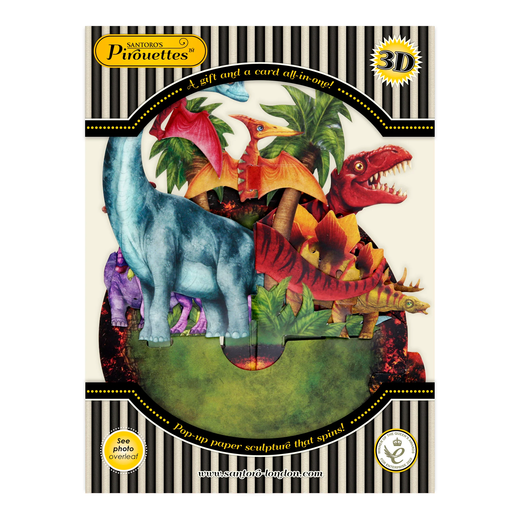 Santoro Pirouette Card: Jurassic Dinosaurs