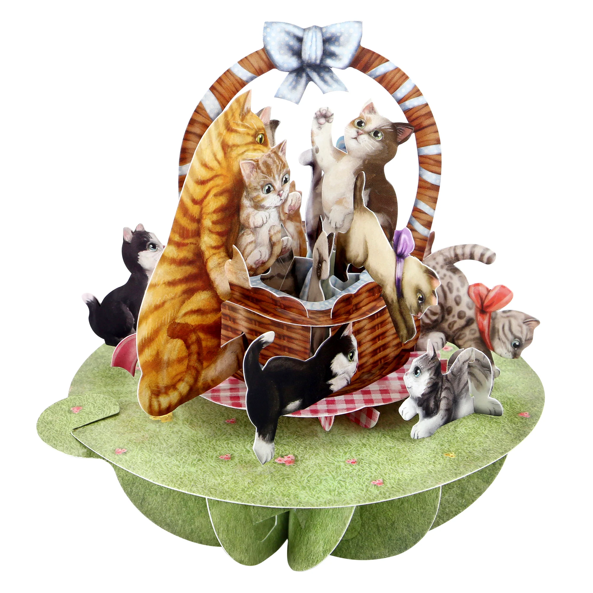 Santoro Pirouette Card: Kittens in a Basket - Image 2