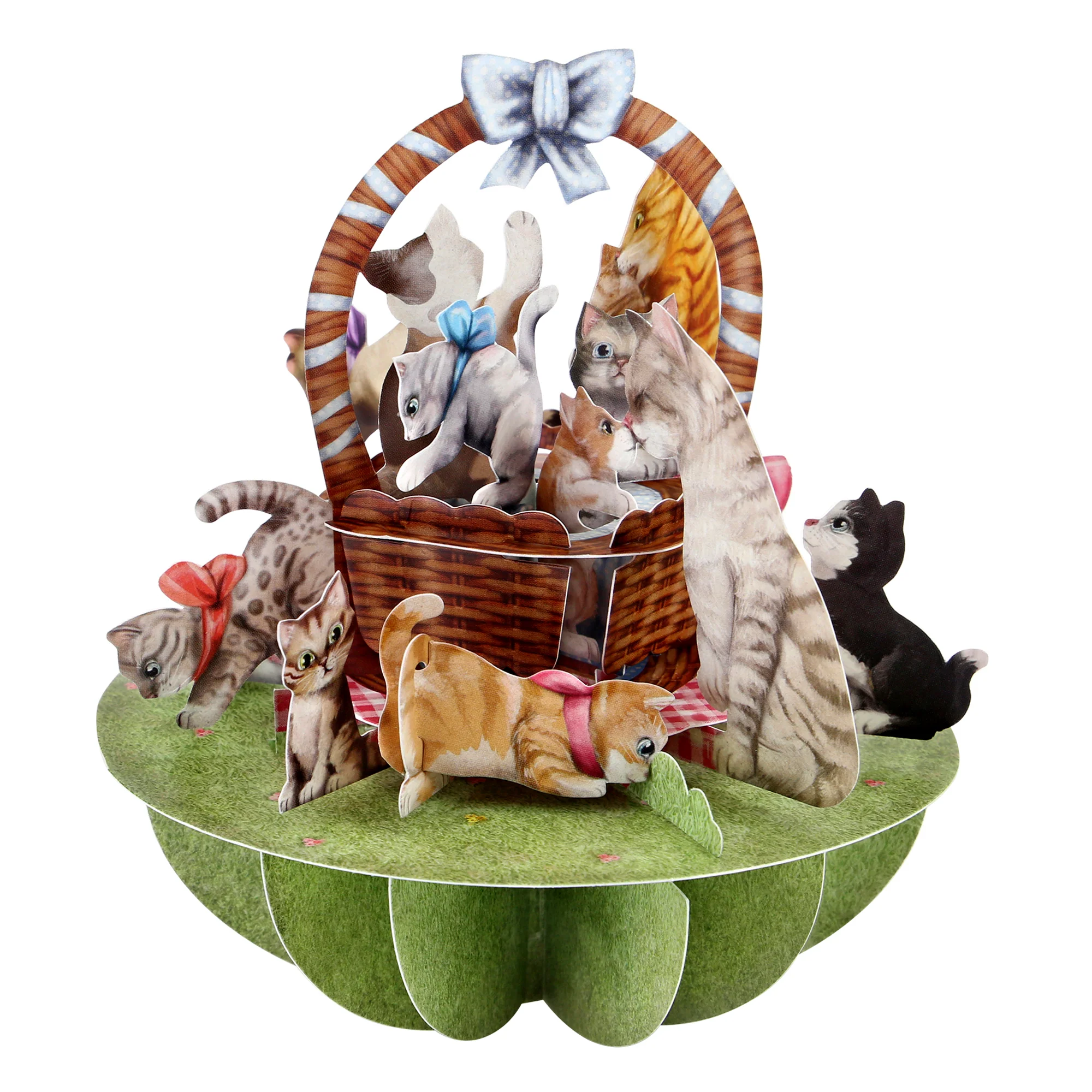 Santoro Pirouette Card: Kittens in a Basket - Image 3
