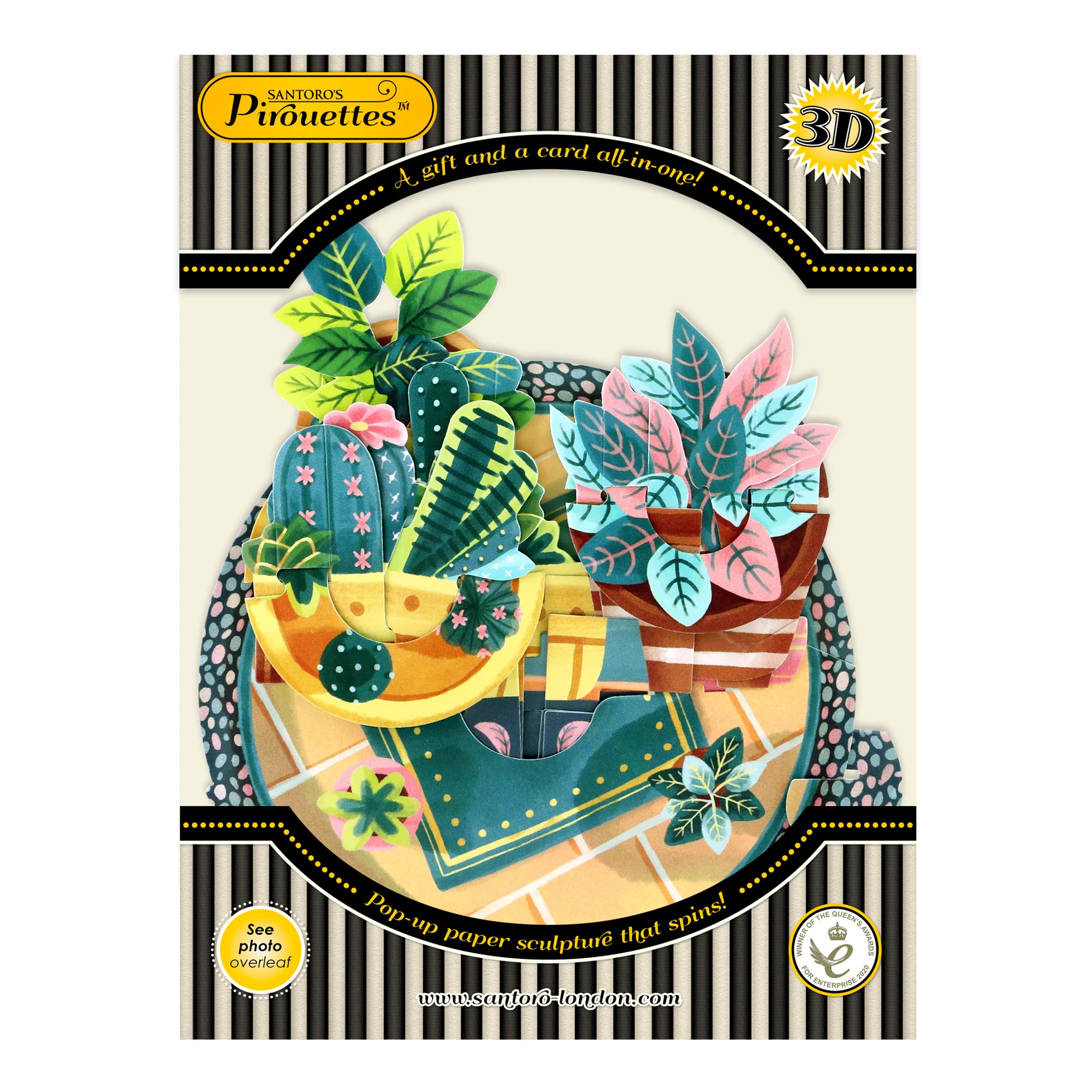 Santoro Pirouette Card:Potted Plants