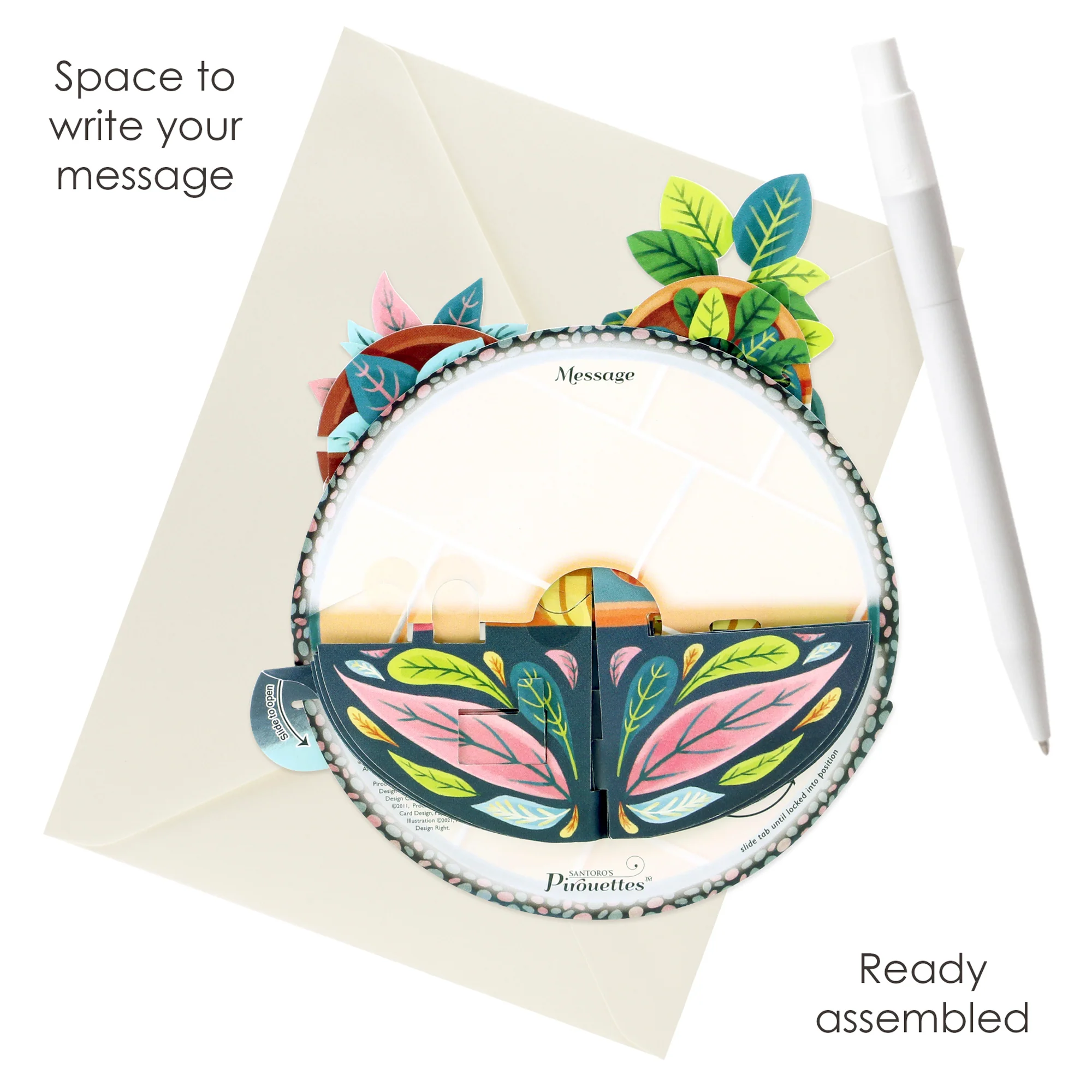 Santoro Pirouette Card:Potted Plants - Image 5