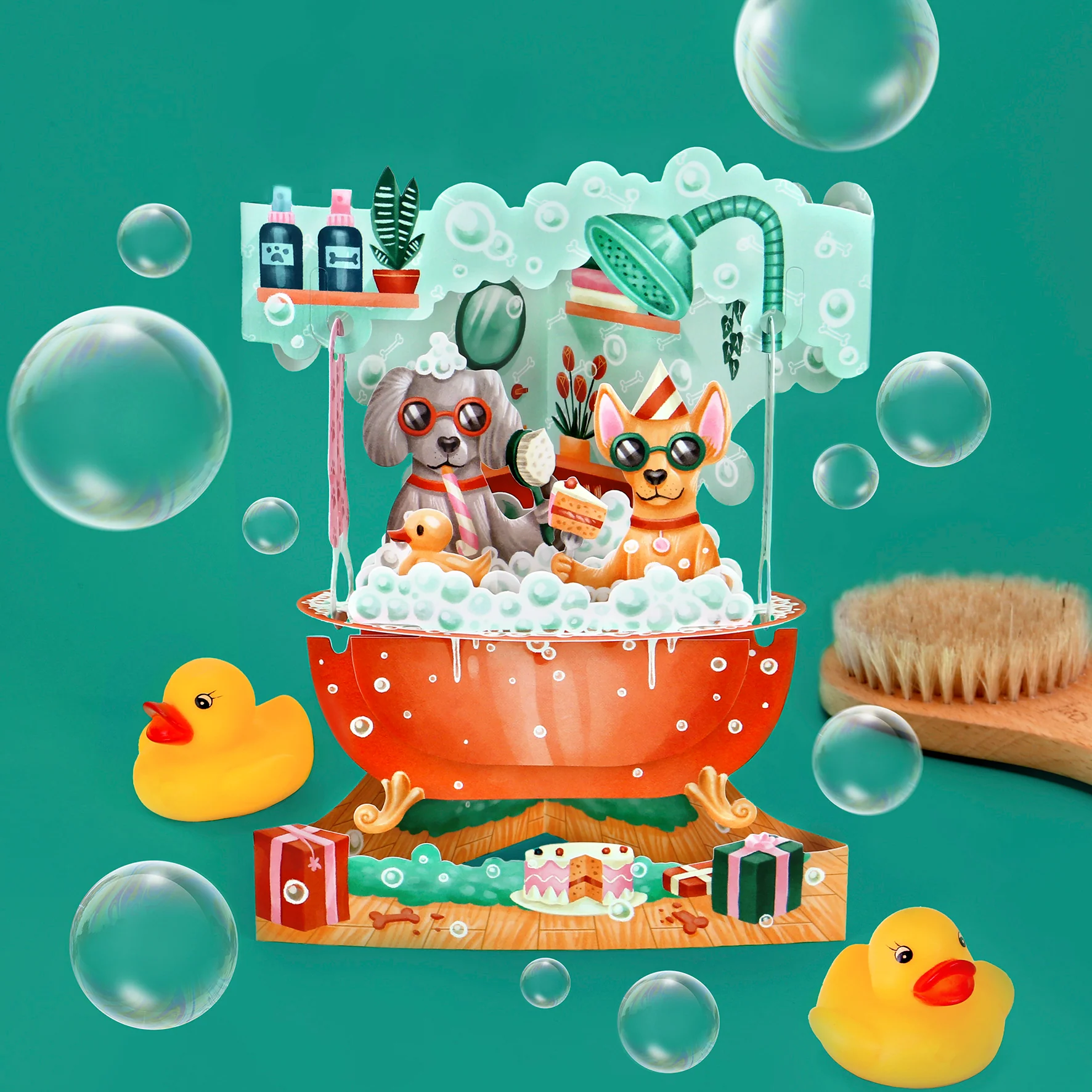 Santoro Swing Card: Doggy Bath Time - Image 5