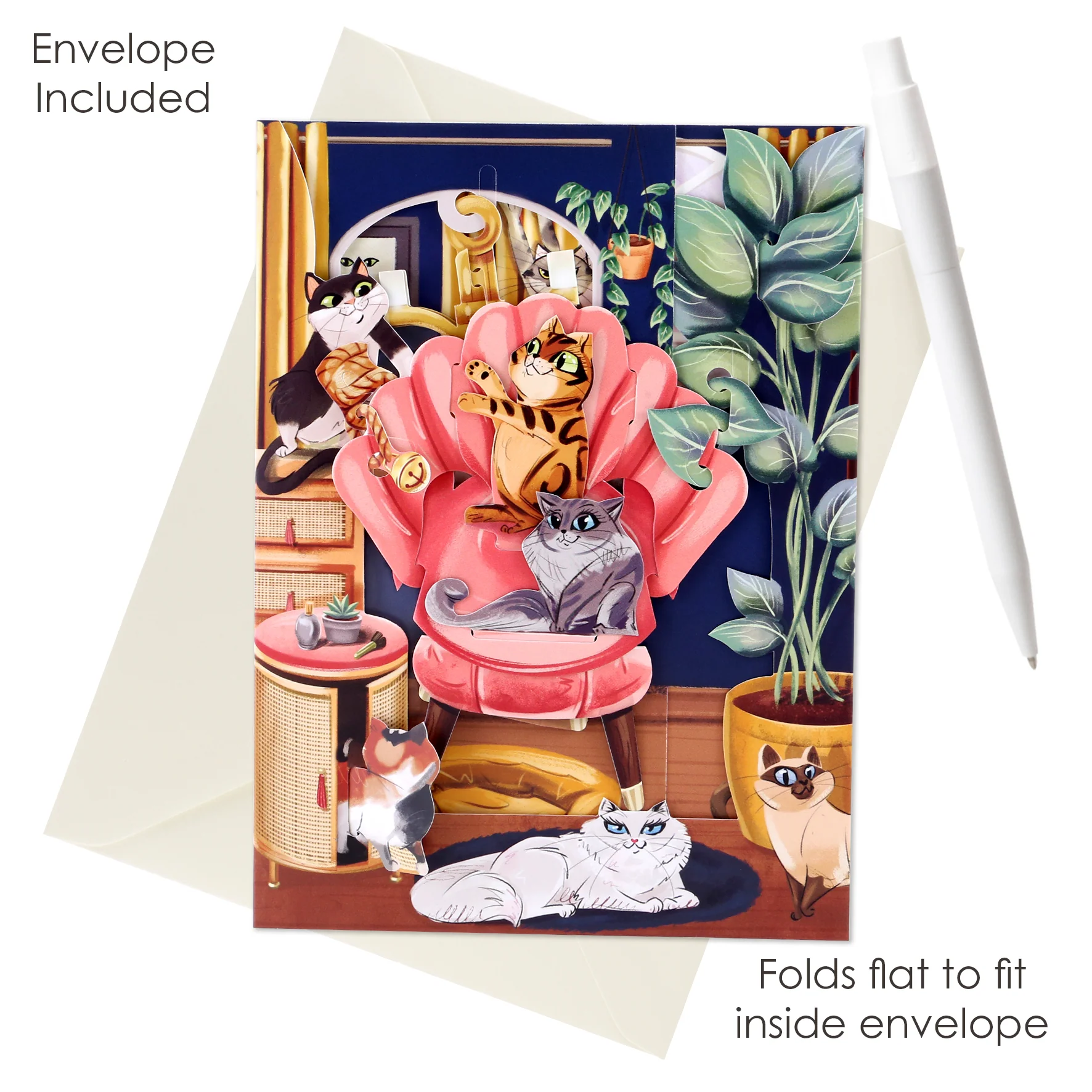 Santoro Swing Card: Lounging Cats - Image 3