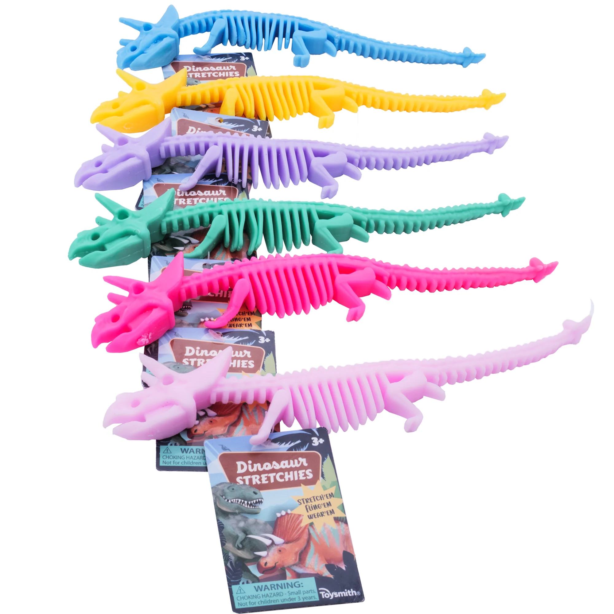 Toysmith Colorful Dinosaur Stretchies - Image 2